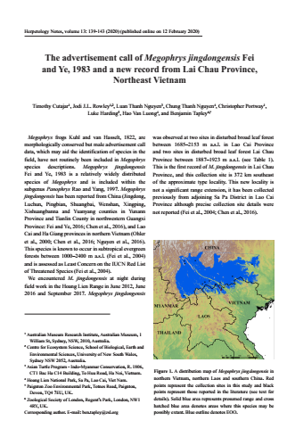 The advertisement call of Megophrys jingdongensis